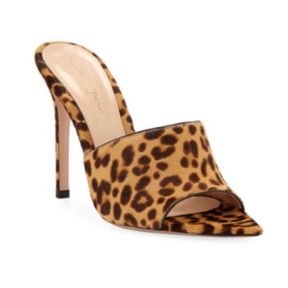 Gianvito Rossi pony leopard print heels